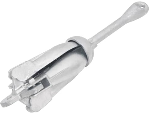 vidaXL Klappanker, Faltanker 4 Flunken, Tragbarer Anker Bootsanker, Faltklappanker Schirmanker für Schlauchboote Kajaks Paddelboards, Silbern 2,5kg Temperguss