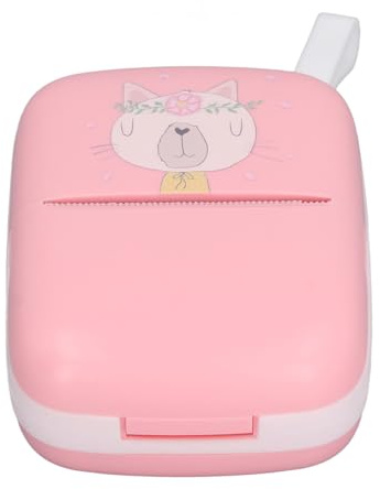Alomejor Impresora Térmica Portátilcon Resolución de 200dpi, Miniimpresora Inalámbrica de Bolsillo para Notas de Estudio, Entradas de Diario y Fotos (Pink)