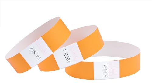 CINTAPUNTO 500 st tyvek inmatningsarmband, ID-armband, festivalarmband, neonarmband, för evenemang, säkerhet, fest, rivtålig, 16 färger (neonorange)