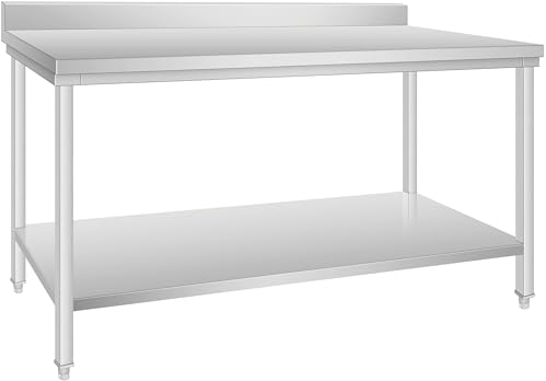 METRO Professional Arbeitstisch GWTS4167B, Edelstahl, 160 x 70 x 85 cm, Silber