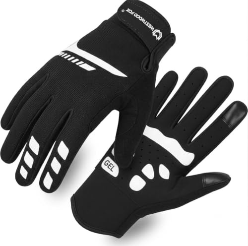 Guantes de ciclismo para hombres y mujeres, dedos completos, antideslizantes, pantalla táctil, transpirables, guantes de bicicleta de montaña para montar en MTB, BMX, ATV, carreras de carretera,