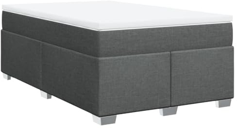 vidaXL Cama Box Spring con colchón Tela Gris Oscuro 120x190 cm, boxspring, Camas con somier, Muebles de Dormitorio, Cama con somier, Cama
