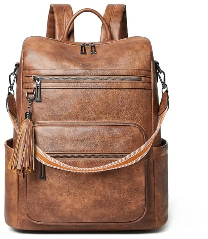 Shrrie Mochila para laptop para mujer 15,6 pulgadas de cuero, bolsa impermeable para trabajo, mochila de informal de mujer, Mochilas Daypack