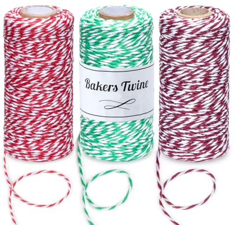 KARBRING Makramérep 3 mm x 100 m julkit, röd grön sträng bomullsrep för hantverk, trädgårdsgarn för bakning växthängare vägghängning, 4-lager