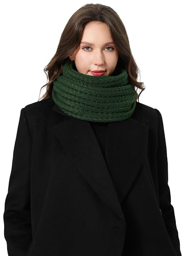 DonDon sciarpa Donna invernale scaldacollo sciarpa di lana Sciarpa lavorata a maglia - Verde scuro