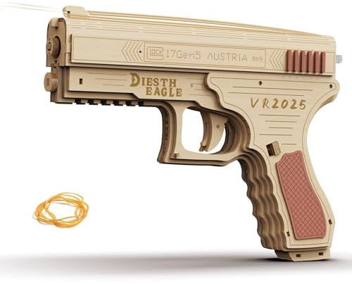 Puzzles 3D en bois pour adultes, pistolet à bande en caoutchouc en bois, kit de construction de modélisme 3D pour adultes, temps de montage 6 heures, créatif pour adultes