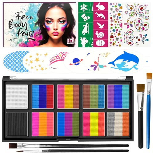 Peinture Corporelle,26 Couleurs Peinture Visage Enfant,Palette de Maquillage Enfants,Peinture Visage Couleur Macaron pour Carnaval Halloween Noël Cosplay Fête D'anniversaire