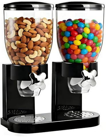 Wapasezyar Cereal - Dispensador de alimentos (2 L, plástico, dispensador de cereales y copos de maíz, ideal para dulces, recipientes herméticos (juego de tres piezas)