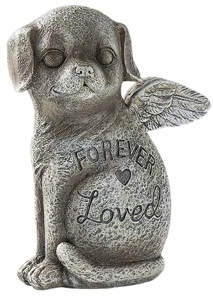 Pietra Commemorativa per Gatto Statua in Resina con Teste di Animale