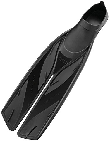 Atomic Aquatics Full Foot Split Fins for Scuba Diving & Snorkeling | Durable High-Performance Swimming Fins with Split Blade, Black, 9.0-10.0 (42/43)