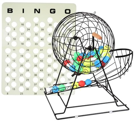 GSE Games & Sports Expert Professional Bingo Game Set with Jumbo Cage, 1.55 Bingo Balls, Master Board. Great for Large Groups, Parties, Game Night