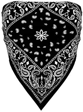 Design by Olivia Women's Sexy Paisley Print/Solid Bandana Tube Crop Top Shirt- Made in USA Black S