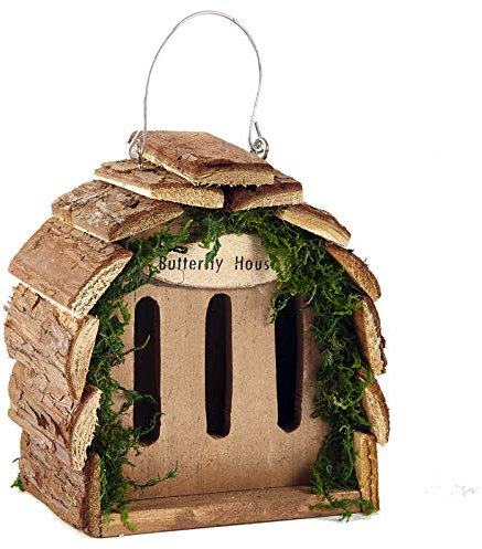 Wooden Butterfly Hotel House Natural Wood Hanging Garden Decoration
