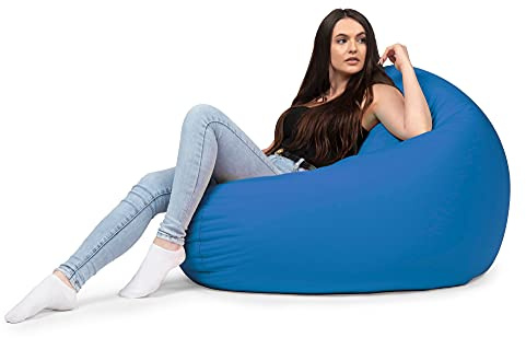 chilly pilley Fauteuil Pouf Coussin De Sol avec Remplissage Eps Pouf Géant Pouf Intérieur Et Extérieur Imperméable Multifonctionnel pour Enfants Et Adultes Nombreuses Couleurs (Bleu, Ø 100 cm)