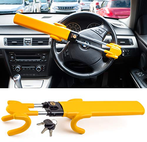 Twin Bar Steering Wheel Lock Stop Thieves Stealing Your Car Universal Fit 3 Keys