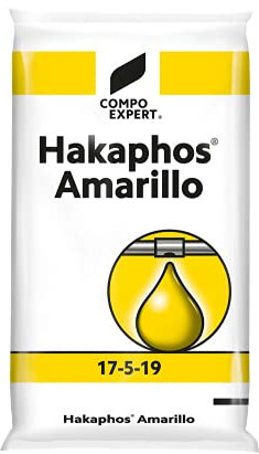 Hakaphos AMARILLO fertilizante. 25 Kilos. Amarillo 17-5-19 es un fertilizante compuesto NPK soluble en agua con magnesio, azufre y micronutrientes.