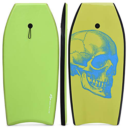 GOPLUS Bodyboard Ligero 37''/41'' - Tabla de Olas 105 cm, Ultraligera y Resistente, Ideal para Surfear, con Correa de Muñeca de Calidad, para Mayores de 14 Años