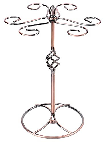 Natudeco Portabicchieri da vino Portabicchieri da vino in stile vintage Elegante portabicchieri da tavolo autoportante Portabicchieri da vino Organizzatore Home Bar Ristorante