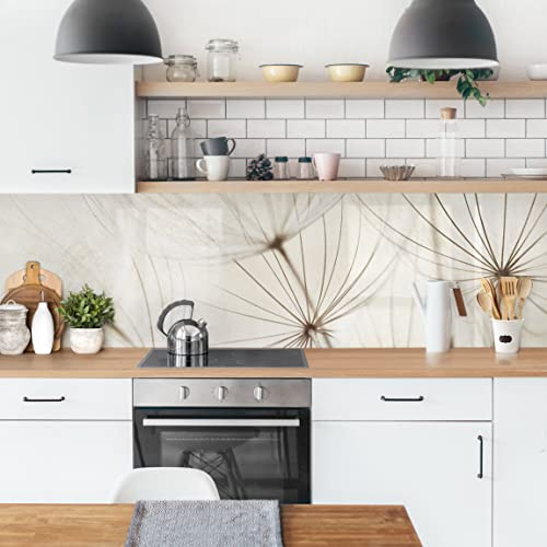 Bilderwelten Küchenrückwand Folie Glänzend 90x315 cm Sanfte Gräser Spritzschutz Fliesenspiegel Küche-Rückwand Motiv Klebefolie