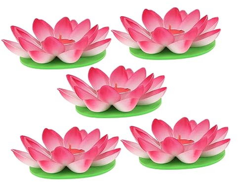 IMIKEYA 5pcs Lotus Form Kerze Licht Festliche Wishing Lampe Dekorative Teelicht Kerzen Hause
