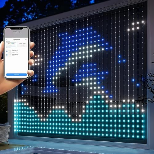 Curtain Fairy Lights 2m x 2m, 400LED Smart Light Curtain 13 Modes & DIY Waterproof Indoor Outdoor Window Fairy Lights Plug in with App & Remote Control for Bedroom Wall Gazebo Party Christmas Wedding