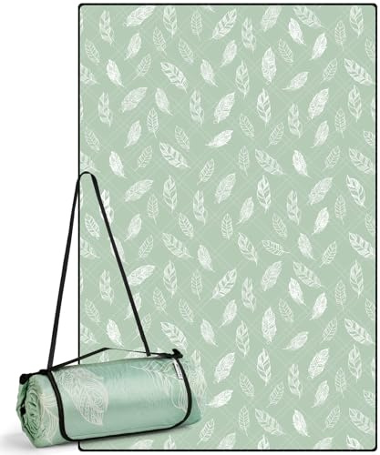 DEWUR Picknickdecke wasserdicht waschbar, Stranddecke Sandfrei XXL Campingdecke Strandmatte isoliert mit wasserdichter Unterseite (Grün, 300 x 200 cm)
