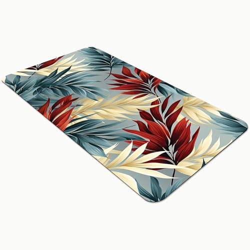 Comart - Tapis de Cuisine Austin - Imperméable - Antidérapant - Anti-Taches - Lavable en Machine - Tapis en Polyester - pour Couloir et Cuisine - Fabriqué en Italie - Folhas Tropical - 50 x 100 cm