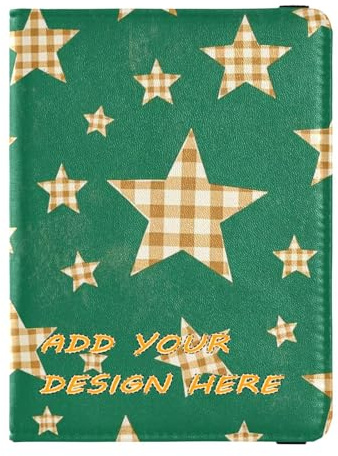 Custodia per passaporto in pelle personalizzata Combo Cartoon a scacchi Plaid stelle verde copertura per passaporto personale custodia per passaporto leggero, cartone animato a scacchi plaid stelle