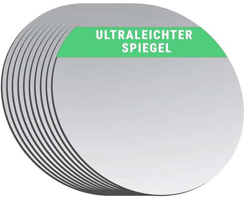 Falkenhorn Handspegel – dubbelsidig, ultratunn akrylspegel rund, perfekt för pyssel, barn, dekoration, gör-det-själv, plånbok, kosmetika, väska – 10,0 cm (rund), 10 stycken