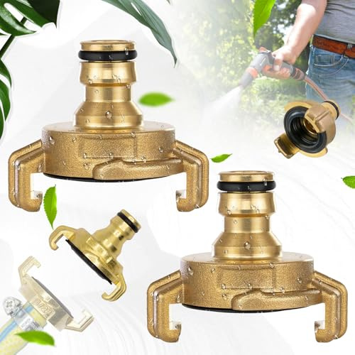 Srup 2 Pezzi Adattatore per Tubo, Attacco Rapido per Tubo da Giardino, Innesto rapido Acqua per Tubo irrigazione, Adattatore per Giunto a innesto rapido in Ottone, Attacco rapido Acqua