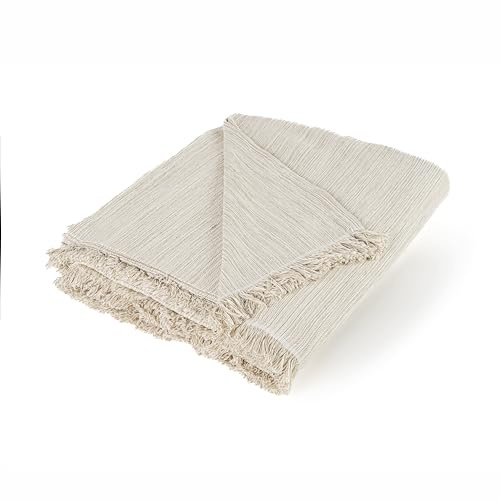 Pure Confort - Colcha Multiusos Modelo Bruma, Plaid para Sofá o Cama, Cubresofá, Cubrecama (Beige, 140x190)