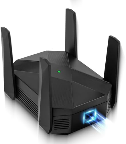 MEETOWN Répéteur WiFi Puissant, WiDi 6 Repeteur WiFi 3000Mbps, Amplificateur Wi-FI 5GHz de 2400M, 2.4GHz de 600M, Compatible avec Toutes Les Box, Couverture jusqu'à 350m² et 80 appareils