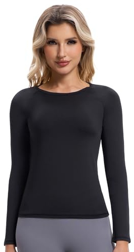 Homord Maglietta Sportiva Donna, T-Shirt Fitness Traspirante Quick Dry | Tessuto morbido e traspirante ad asciugatura rapida, disponibile a manica corta o lunga per palestra, yoga, corsa e fitness