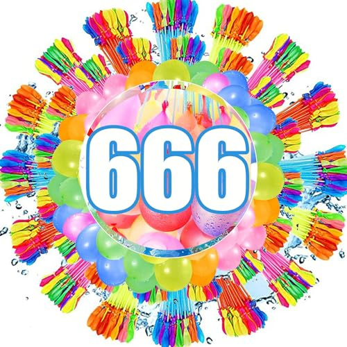 TKGEOUE 666 bombe ad acqua con chiusura automatica, palloncini colorati per bambini, per spiagge, feste in piscina, giochi da spiaggia