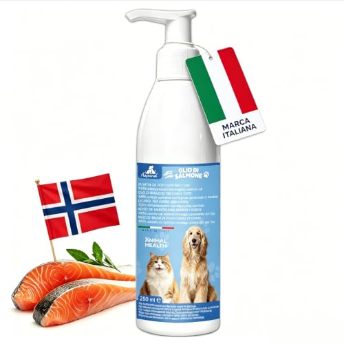 Aceite de salmón Aspand para perros y gatos, 100% natural de Noruega, prensado en frío, enriquecido con Omega-3, EPA y DHA, apoya la piel, el pelaje, las articulaciones y el sistema inmunológico