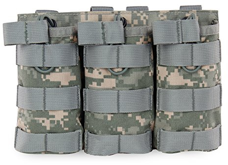 FUIW Molle Magazintasche, Oben-offen Mag Halter 1000D Nylon Magazinbeutel für M4 M16 AR-15 Magazin (Tarnung Camo)