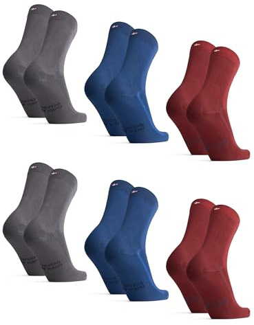 DANISH ENDURANCE Chaussettes en Bambou, Respirantes et Douces, Lot de 6 | Chaussettes en Bambou, Douces et Respirantes, Anti-Transpirantes, pour le Bureau et le Quotidien, Unisexe