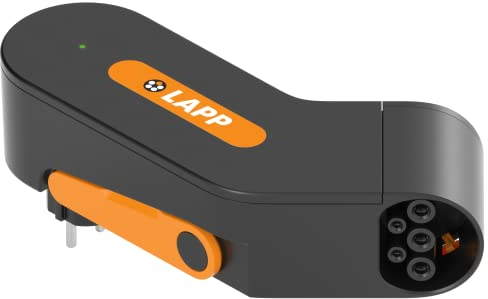 LAPP MOBILITY Adattatore Portatile per Cavi di Ricarica Schuko a Tipo 2 - IP44 modalità 2, 10 A, 2,3 kW, Connettore Cavo di Ricarica per Veicoli Elettrici, Spina Tipo C e Tipo F a Cavo Tipo 2 - Nero