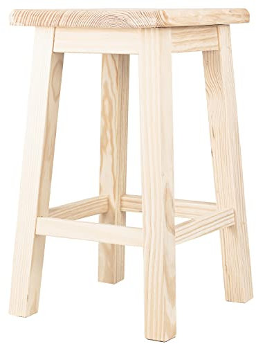 TIENDA EURASIA - Taburetes Cuadrados, Taburete Bar, Taburete Madera, Diseño Nordico, Taburetes Altos Cocina, Bar, Taburetes con Reposapies (32 x 32 x 47 cm)