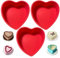 REECAGO Heart Shaped Cake Tin, 3pcs 8 Inch Silicone Love Moulds, Cake Baking Pan Non-Stick Quick Release Suitable Baking Tray for Muffins Puddings Bread