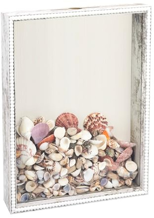 FramePro Ticket Shadow Box Frame with Slot Memory Box White 11x14 Concert Display Case and Keep Deep Photo Frame for Flowers Medals Tabletop and Wall Hanging