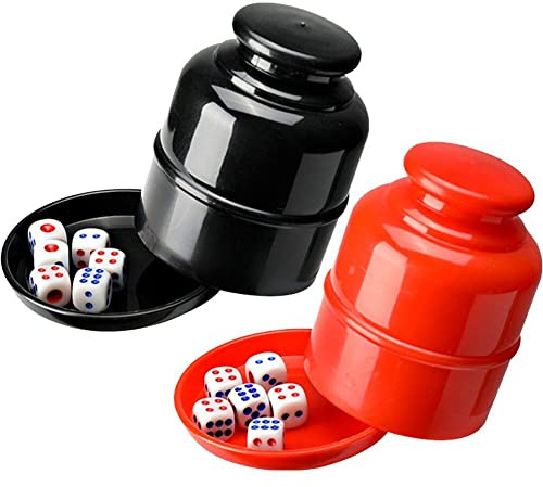 Tsffae Gobelet À Dés avec Couvercle, 2 Ensembles De Gobelets À Dés Comprenant 5 Dés pour Jeux De Société De Fête Au Bar