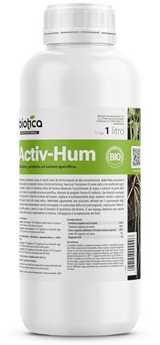 Humus di Lombrico Liquido - ACTIV-HUM - Attivatore con Estratti Umici Solubili da vermicompost - Fertilizzante e Concime per Piante Fiori Orto (1 L)