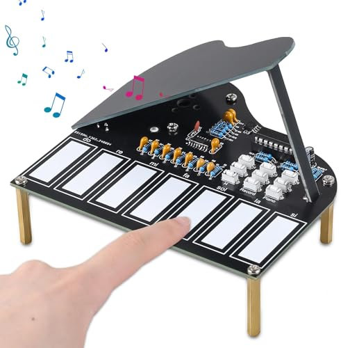 DONGKER DIY Klavier Löt Bausatz kit Elektronisches DIY Schweißen Elektronik Bausatz mit Notiz Lehr und Lernausbildung Spiel Musik Lötprojekt Kreatives Geschenk Lötübungsset Mint-Fächer