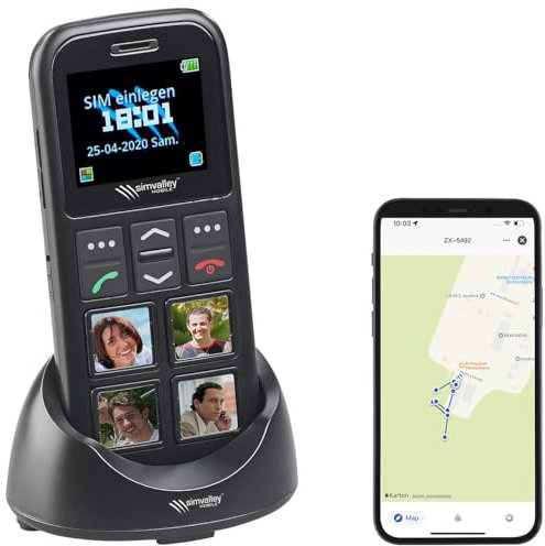 simvalley MOBILE Téléphone Mobile Senior 4G RX-850 avec Appel d'urgence et GPS