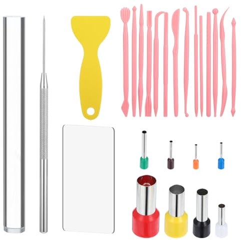 PEOVLVN 26 Stück Töpfer Werkzeug Modellier-Werkzeug Set Modellier Werkzeug Clay Modelling Tools Polymer Clay Sculpting Tools Wooden Clay Tools Modellier für DIY Kunsthandwerk Shaping Carving Werkzeug