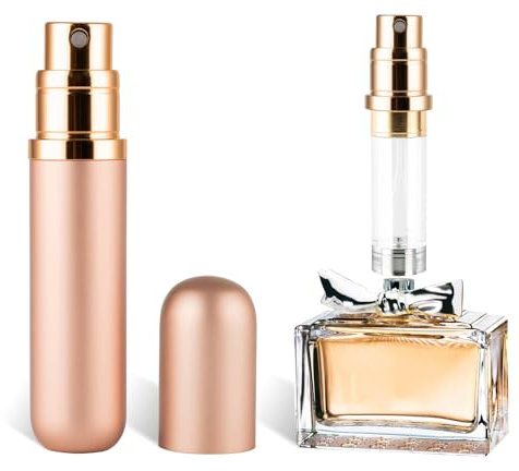 Lammcou Travel Perfume Atomizer, Mini Portable Refillable Perfum Spray Bottle, 5ml Travel Size Perfume Dispenser, Pink