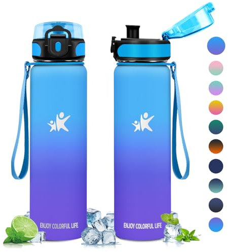 KollyKolla Gourde Inox 500ml, Gourde Isotherme sans BPA, Gourde Sport, Réutilisable, Bouteille d'eau Acier Inoxydable à Double Paroi pour Enfant & Adulte, École, Bureau, Outdoor, Sport
