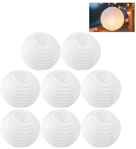 lanterne di carta, rotonde bianche, 10 cm, per matrimoni, compleanni, feste, decorazioni di carta da appendere per celebrazioni