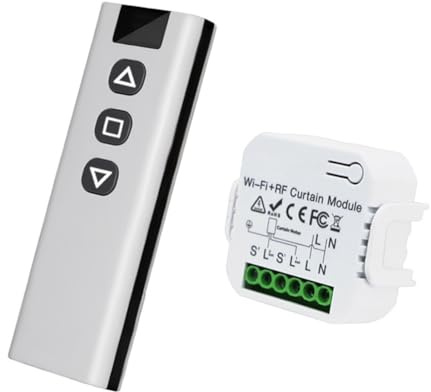 Mocturnity Tuya WiFi Intelligenter Schalter für Vorhang, Motorsteuerung, mit Anwendungstimer, 433 MHz, Fernbedienung, , elektrischer Rollvorhang